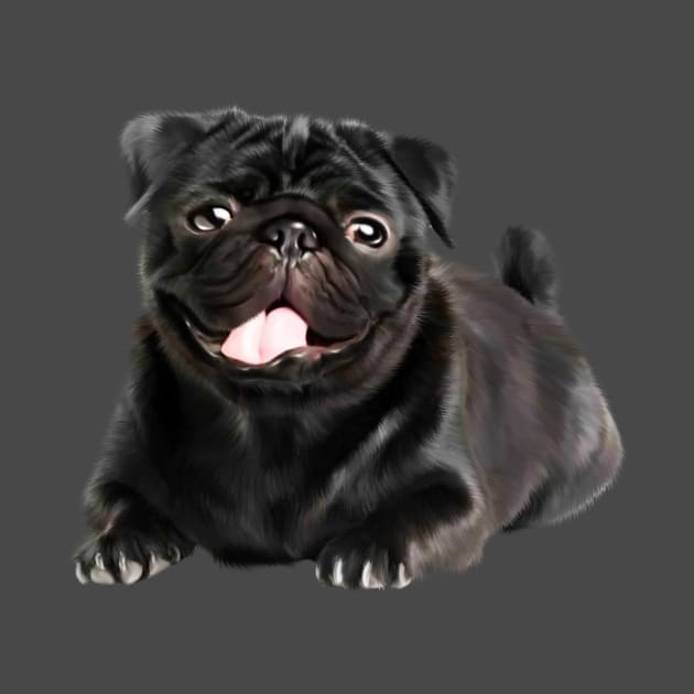 Black Pug Dog, Love Pug Dogs by dukito