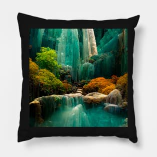 paradise waterfall Pillow