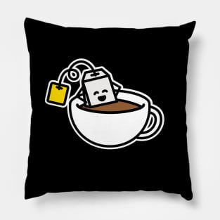 Funny tea bag in teacup spa relaxing cup of tea Pillow