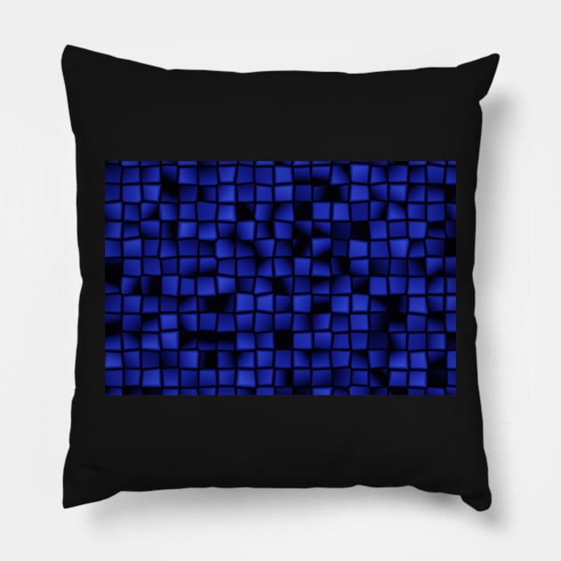 Blue pattern of cubes Pillow by mooonthemoon