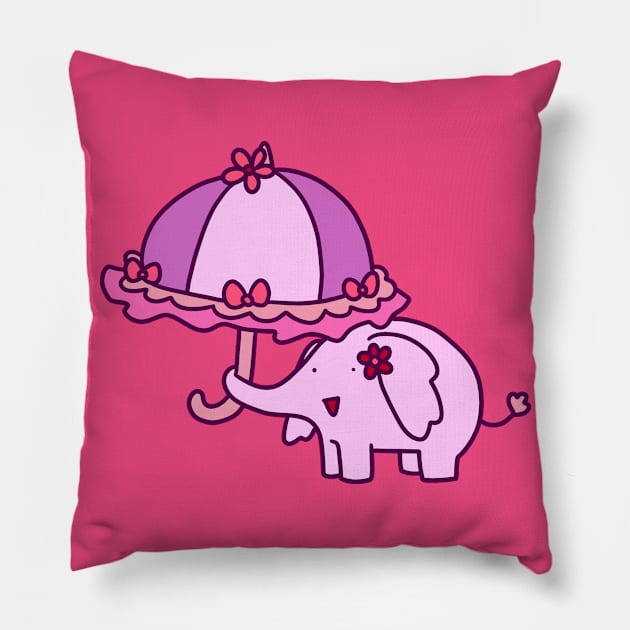 Girly Umbrella Elephant Pillow by saradaboru