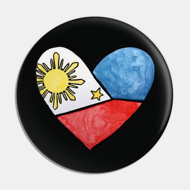 Philippines Flag Love Pin by bubbsnugg