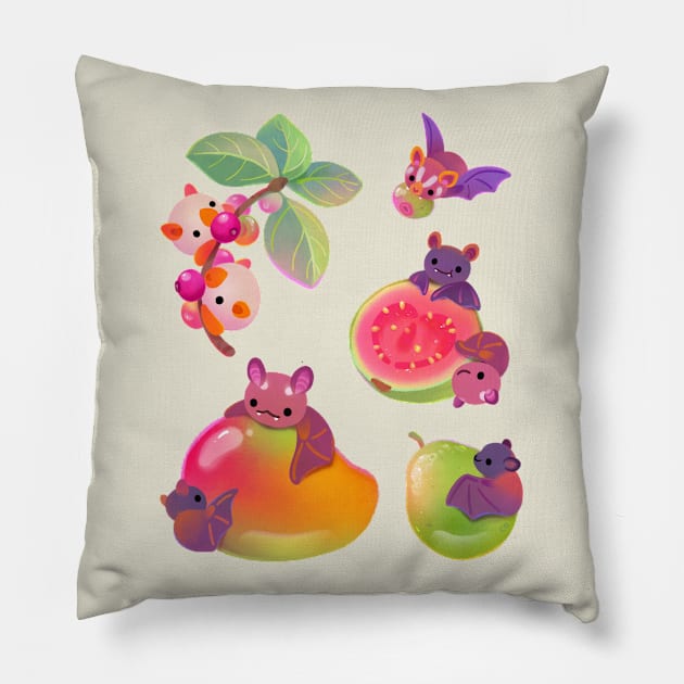 Fruit and bat Pillow by pikaole