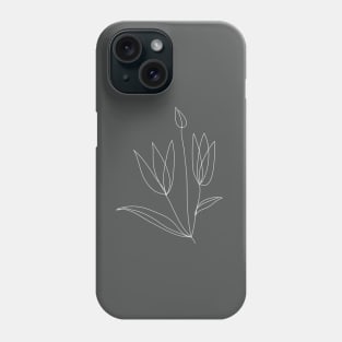 tulip flower bunch line art Phone Case