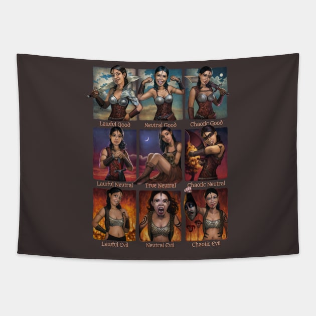 Faiza Ikram Alignment Chart Tapestry by ThorneMidnight 