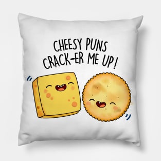 Cheesy Puns Cracker Me Up Cute Cheese Cracker Pun Pillow