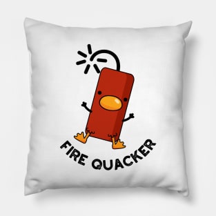 Fire Quacker Funny Fireworks Pun Pillow
