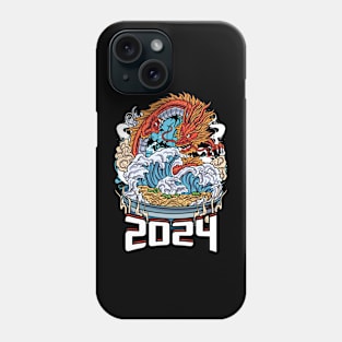 Chinese New Year of the Dragon 2024 Ramen and Wave Phone Case