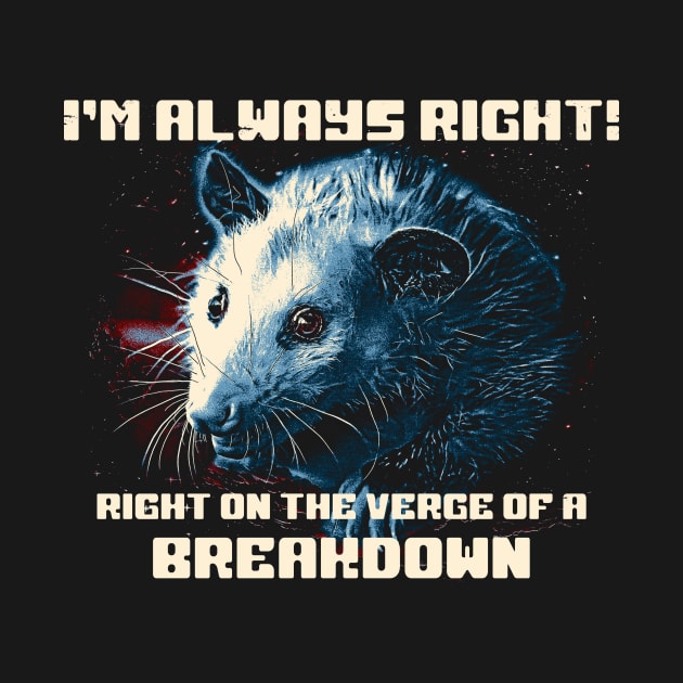 I'm Always Right! Right On The Verge Of A Breakdown by Thread Magic Studio