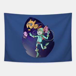 Spacegirl on a spaceventure Tapestry