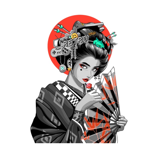 Retro Game Geisha by Heymoonly