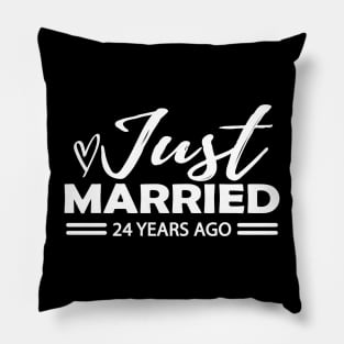 24th Wedding Anniversary - 24 years anniversary Pillow