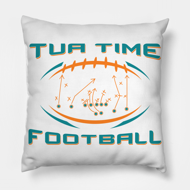 Tua Tagovailoa "Tua Time" Miami Dolphins X's and O's - Tua Tagovailoa - Pillow | TeePublic