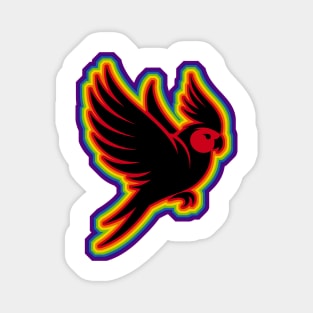 Lgbtq+ Rainbow flying cockatiel Magnet