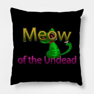 Meow Of The Undead Paws & Claws: Halloween cat Prints with Pets Pillow