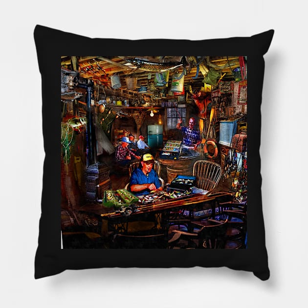 Fishing lodge Pillow by mursart68