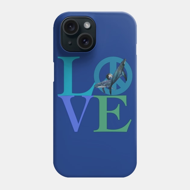 Love & Peace Symbol, Save the Whale Phone Case by Dream and Design