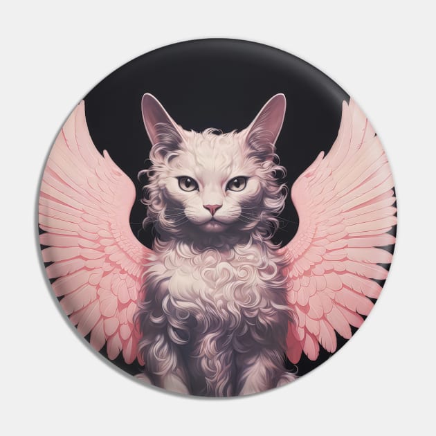 Cherub Cat Angel Poster Pin by Juka