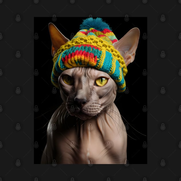 Sphynx cat - Colorful hat fun by ro83land