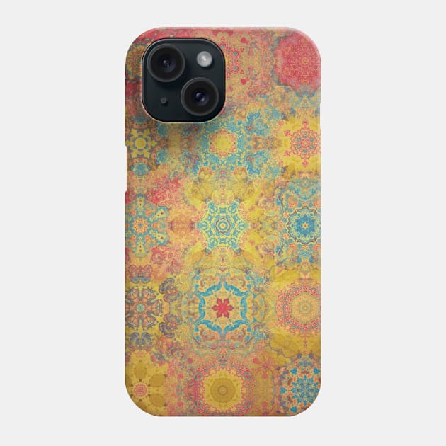 Hippie Snowflake Batik Mosaic Phone Case by Moon Art