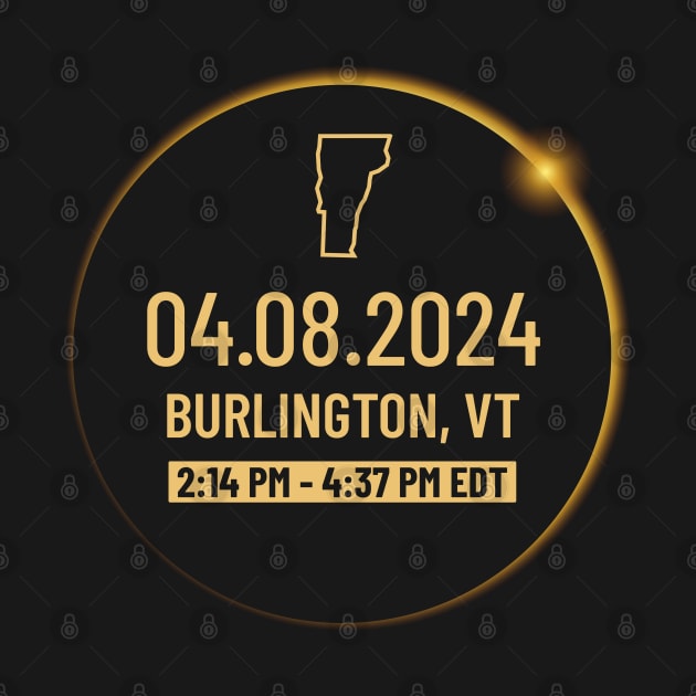 Vermont State Burlington VT USA Totality April 8, 2024 Total Solar Eclipse by Bunny Prince Design