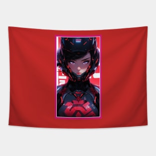 Anime Race Girl | Quality 3D Anime Artwork | Pink Red Black Blue Chibi Manga Anime Art Tapestry