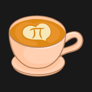 Kawaii Coffee with Pi Symbol T-Shirt