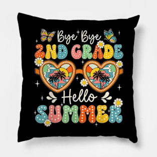 Goodbye 2nd Grade Hello Summer Last Day Of School Boys Kids T-Shirt Pillow