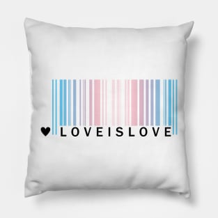 Transgender Pride LGBT Love is Love Barcode Pillow