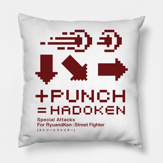 hadoken special attacks for ryu&ken Pillow by dotdotdotstudio