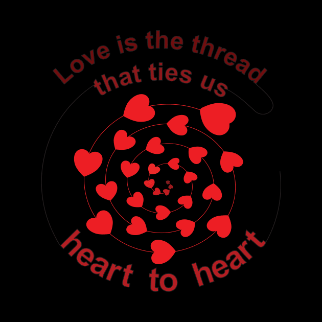 Love is the thread that ties us heart to heart by donamiart