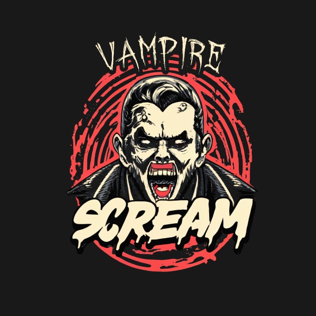 Vintage Halloween Vampire Scream by fupi