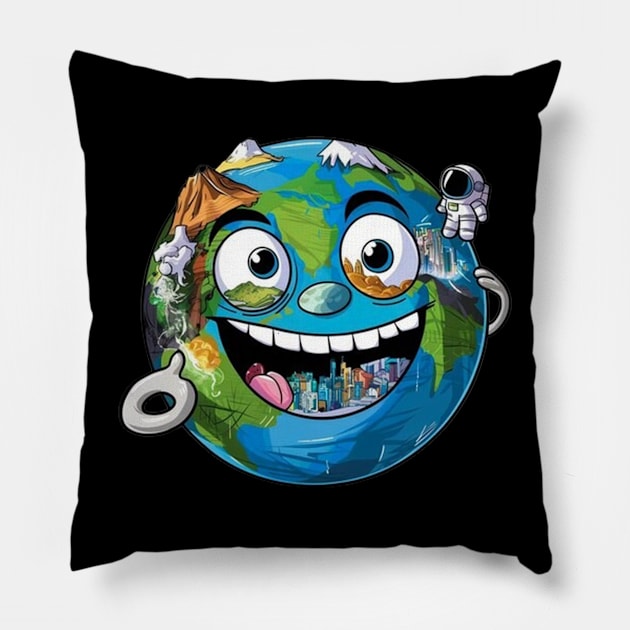 Funny Happy Earth Day Pillow by QuortaDira