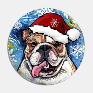 Bulldog Santa Pin