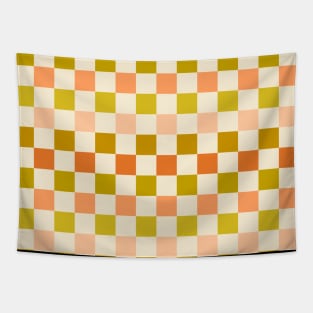 Retro Checkered Cottagecore Pattern Tapestry