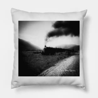 Mystery Train - Black and White Pillow