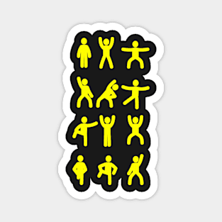 Sports Stickman yellow Magnet