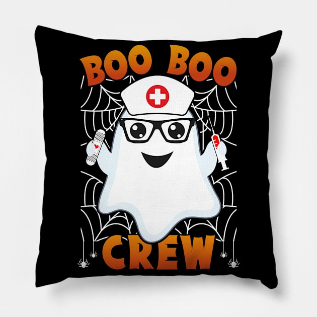 Boo Boo Crew Nurse Shirts Halloween Nurse Shirts for Women Pillow by mo designs 95