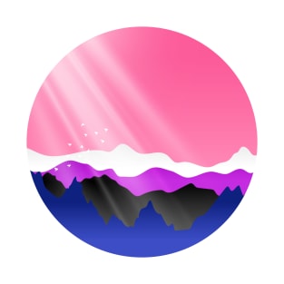 Genderfluid Sunrise Mountains Landscape T-Shirt