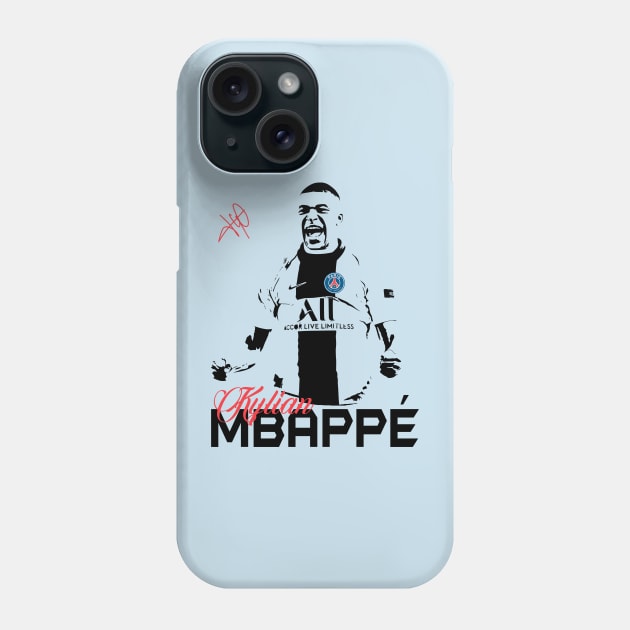 Kylian Mbappe t shirt Phone Case by MarCreative