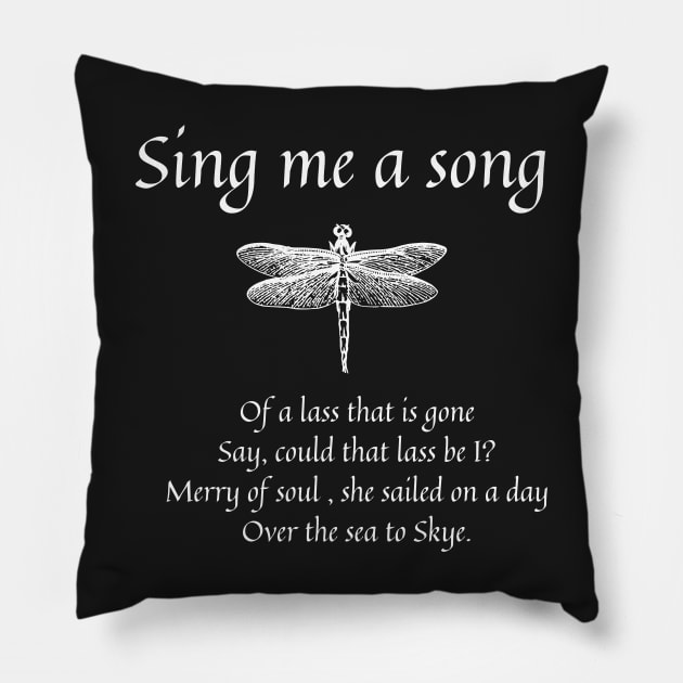 Sing Me A Song - White for dark background Pillow by Tee's Tees