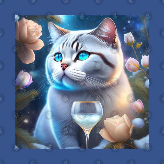 British Shorthair In Magical Winter World by Enchanted Reverie