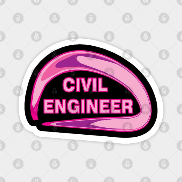 Pink Civil Engineer Magnet by Barthol Graphics