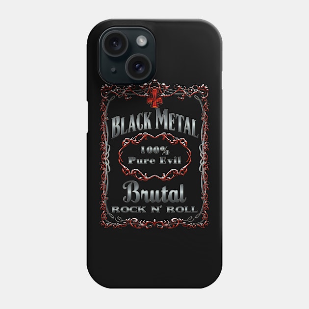 WHISKEY LABEL - black metal Phone Case by shethemastercovets