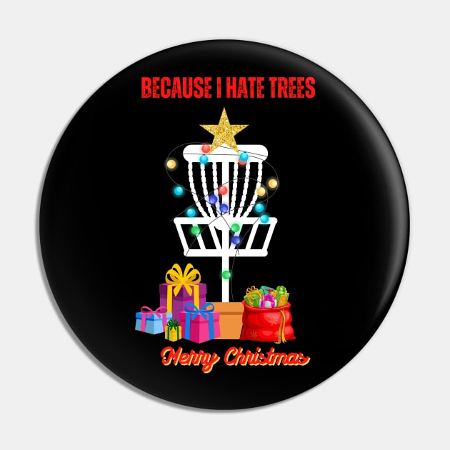 Christmas -Because I hate Trees, Disc Golf Christmas,Family Matching T-shirt, Pjama Pin by DigillusionStudio