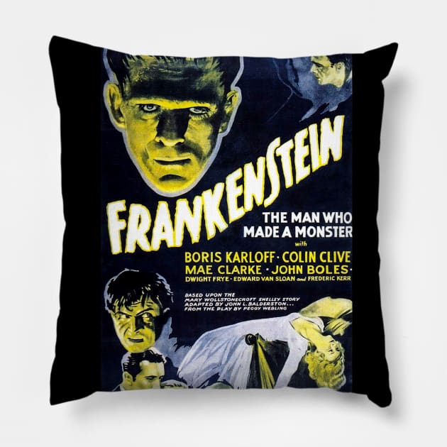 FRANKENSTIEN Pillow by chudd