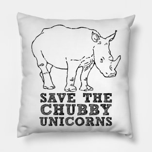 Save the Chubby Unicorns, Rhino Conservation, African Wild Pillow