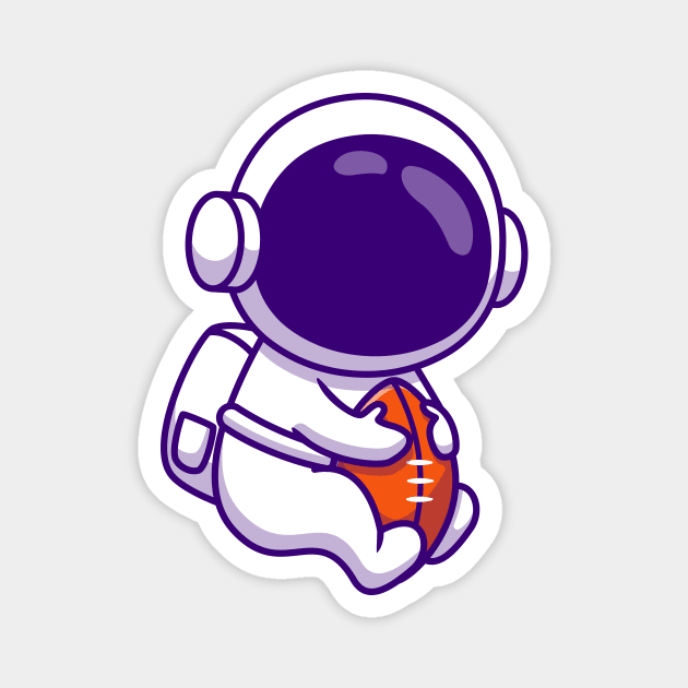 Cute Astronaut Playing Rugby Magnet by Catalyst Labs