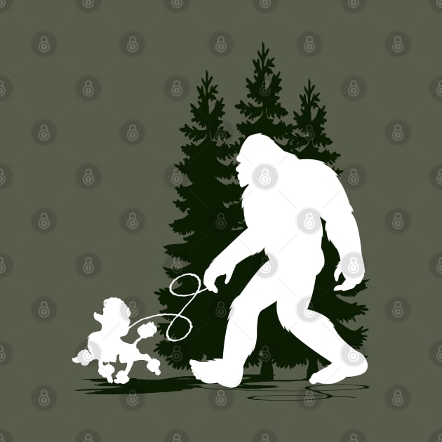 Bigfoot Walking Dog Poodles by Tesszero