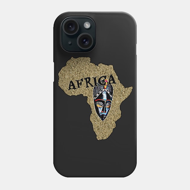 Africa Map with Mask Phone Case by DougB